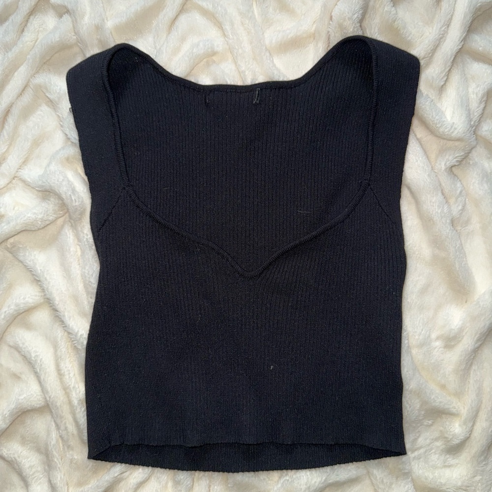 Target Black Fitted Bustier Crop Tank Top